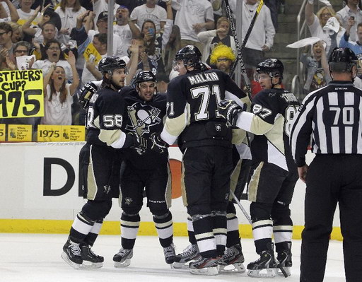 Kristopher Letang, Steve Sullivan, Evgeni Malkin, Sidney Crosby