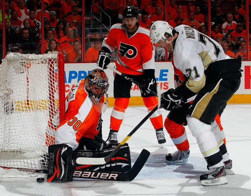 Ilya Bryzgalov, Sean Couturier, Evgeni Malkin