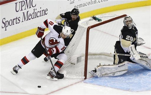 Dainius Zubrus, Paul Martin, Marc-Andre Fleury