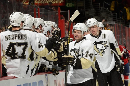 Simon Despres, Chris Kunitz, Evgeni Malkin