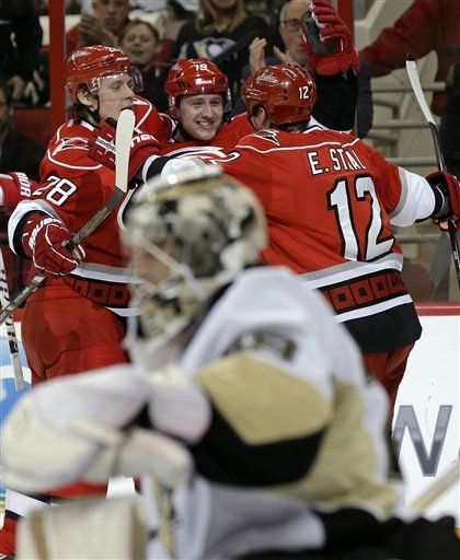 Alexander Semin, Jiří Tlustý, Eric Staal