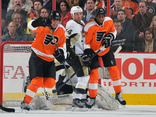 Scott Hartnell, Brooks Orpik, Marc-Andre Fleury, Wayne Simmonds