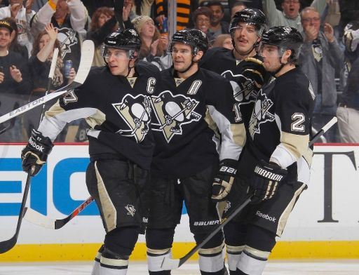 Sidney Crosby, Chris Kunitz, Simon Despres, Matt Niskanen