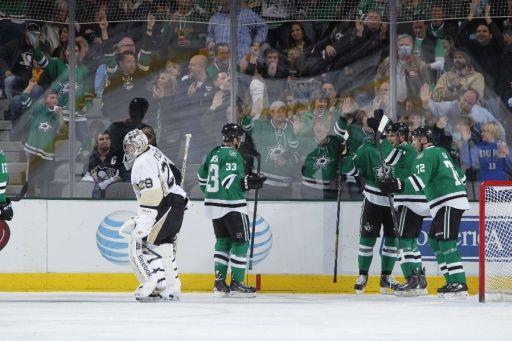 Marc-Andre Fleury, Alex Goligoski, Tyler Seguin, Erik Cole