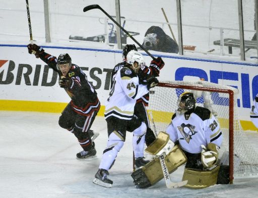 Jonathan Toews, Brooks Orpik, Marc-Andre Fleury