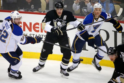 David Backes, Evgeni Malkin, Jay Bouwmeester