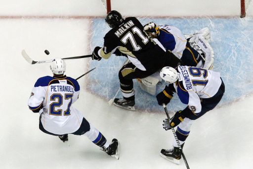 Alex Pietrangelo, Evgeni Malkin, Brian Elliott, Jay Bouwmeester