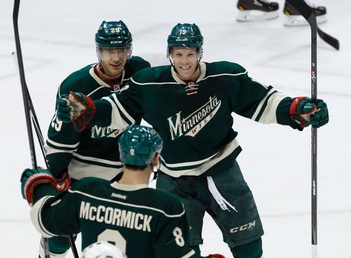 Jason Pominville, Cody McCormick, Stephane Veilleux