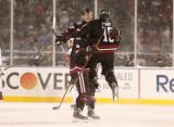 Nick Leddy, Jonathan Toews, Patrick Sharp